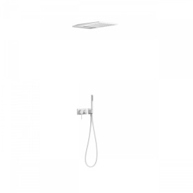 TRES 3V - ZESTAW PRYSZNICOWY Z BATERIĄ PODTYNKOWĄ BIEL MATOWA