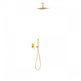 TRES SLIM-TRES Zestaw natryskowy z baterią podtynkową z regulacją strumienia  24-K ZŁOTO
