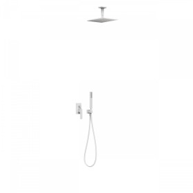 TRES SLIM-TRES Zestaw natryskowy z baterią podtynkową z regulacją strumienia  BIEL MAT