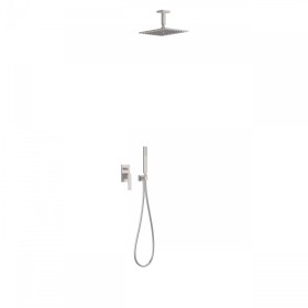 TRES SLIM-TRES Zestaw natryskowy z baterią podtynkową z regulacją strumienia  STAL