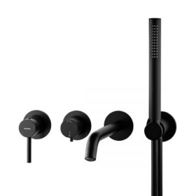 Oltens Molle bateria wannowo-prysznicowa podtynkowa 4 otworowa czarny mat 34105300