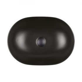 Oltens Hamnes Thin umywalka 49,5x35,5 cm nablatowa owalna z powłoką SmartClean czarny mat 40819300