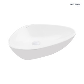 Oltens Vala umywalka 59x39 cm nablatowa owalna biała 40325000