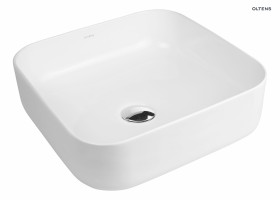 Oltens Hadsel umywalka 38,5 cm nablatowa kwadratowa biała 40307000