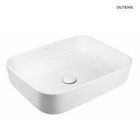 Oltens Hadsel umywalka 50x40 cm nablatowa z powłoką SmartClean biała 40808000