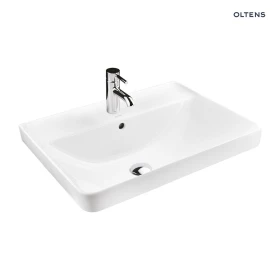 Oltens Kolma umywalka 61x47,5 cm wpuszczana prostokątna z powłoką SmartClean biała 41708000