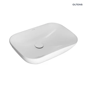 Oltens Solvig umywalka 51x34 cm nablatowa owalna z powłoką SmartClean biała 40822000