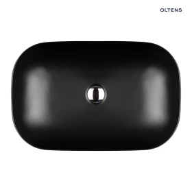 Oltens Hamnes umywalka 61x40 cm nablatowa owalna z powłoką SmartClean czarny mat 40802300