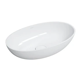 Omnires SHELL M+ umywalka nablatowa, 60x35 cm biały połysk