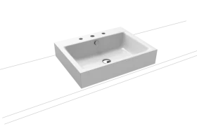 Kaldewei Puro umywalka 60x46 cm nablatowa prostokątna model 3157 biała