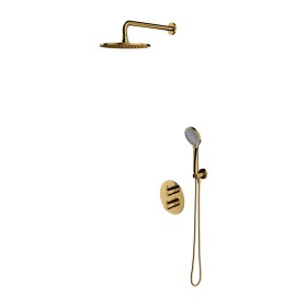 OMNIRES Y | zestaw prysznicowy podtynkowy termostatyczny z deszczownicą złoty  SYSYT05GL