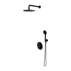 OMNIRES Y | zestaw prysznicowy podtynkowy termostatyczny z deszczownicą czarny SYSYT05BL