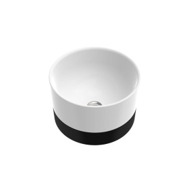 Umywalka nablatowa DUO II z czarnym panelem - 380 x 380 x 237 mm