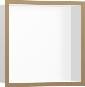 Hamsgrohe XtraStoris Individual Wnęka ścienna Biały Matowy z ozdobną ramką 300/300/100 brąz szczotkowany