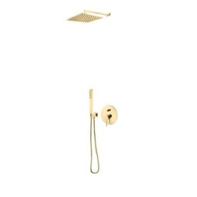 Zestaw Oltens Molle bateria podtynkowa z deszczownicą 30 cm Vindel (S) i kompletem prysznicowym Sog złoty 36603800