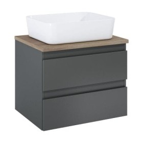 Oltens Vernal szafka 60 cm podumywalkowa wisząca z blatem grafit mat/dąb 60000460