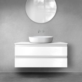 Oltens Vernal szafka 100 cm podumywalkowa wisząca biały połysk 60004000