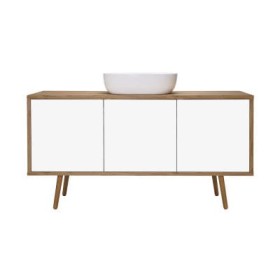 Oltens Hedvig szafka 140x45x49,7 cm podumywalkowa wisząca biała-dąb 60205060