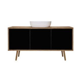 Oltens Hedvig szafka 140x45x49,7 cm podumywalkowa wisząca czarna 60205360