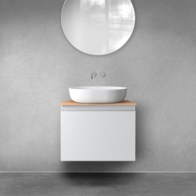 Oltens Vernal szafka 60 cm podumywalkowa wisząca z blatem szary mat/dąb 68111700