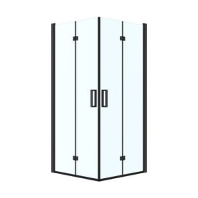Oltens Byske kabina prysznicowa 80x80 cm kwadratowa czarny mat/szkło przezroczyste 20001300