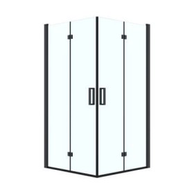 Oltens Byske kabina prysznicowa 90x90 cm kwadratowa czarny mat/szkło przezroczyste 20002300