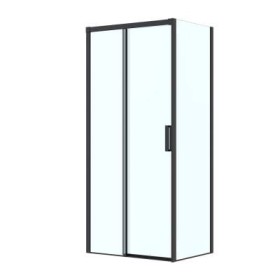 Oltens Breda kabina prysznicowa 100x80 cm prostokątna czarny mat/szkło przezroczyste 20221300