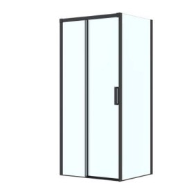 Oltens Breda kabina prysznicowa 100x90 cm prostokątna czarny mat/szkło przezroczyste 20224300