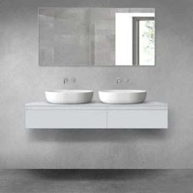 Oltens Vernal zestaw mebli łazienkowych 140 cm z blatem szary mat 68320700