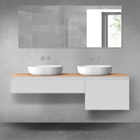 Oltens Vernal zestaw mebli łazienkowych 160 cm z blatem szary mat/dąb 68344700