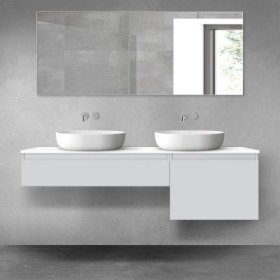 Oltens Vernal zestaw mebli łazienkowych 160 cm z blatem szary mat/biały połysk 68345700
