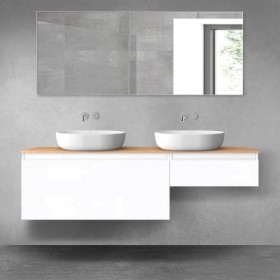 Oltens Vernal zestaw mebli łazienkowych 160 cm z blatem biały połysk/dąb 68352000