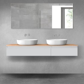 Oltens Vernal zestaw mebli łazienkowych 160 cm z blatem szary mat/dąb 68356700
