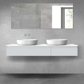 Oltens Vernal zestaw mebli łazienkowych 160 cm z blatem szary mat/biały połysk 68357700