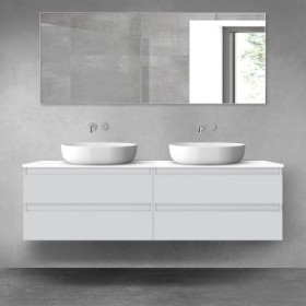 Oltens Vernal zestaw mebli łazienkowych 160 cm z blatem szary mat/biały połysk 68361700