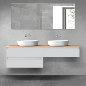 Oltens Vernal zestaw mebli łazienkowych 160 cm z blatem szary mat/dąb 68366700