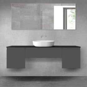 Oltens Vernal zestaw mebli łazienkowych 160 cm z blatem grafit mat/czarny mat 68398400