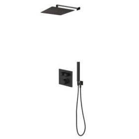 Zestaw Oltens Onega (S) bateria podtynkowa z deszczownicą 22 cm Atran (S) i kompletem prysznicowym Sog czarny mat 36624300