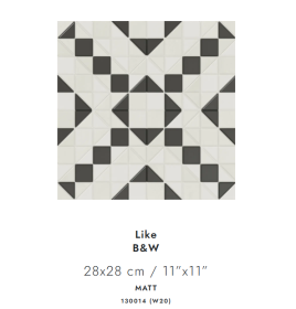 Płytka ceramiczna WOW TESSERAE LIKE B&W 28 X  28 CM 