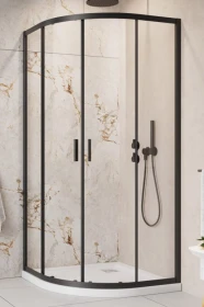 Radaway Alienta Black A kabina prysznicowa 80x80 cm półokrągła czarny mat/szkło przezroczyste 10228080-54-01