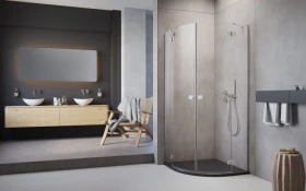 Radaway Essenza New PDD kabina prysznicowa część prawa 80x80 cm półokrągła 1385002-01-01R
