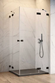 Radaway Essenza Pro Black KDD kabina prysznicowa część lewa 80x80 cm kwadratowa czarny mat/szkło przezroczyste 10096080-54-01L