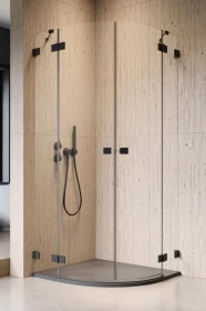 Radaway Essenza Pro Black PDD kabina prysznicowa część prawa 90x90 cm półokrągła 10095090-54-01R