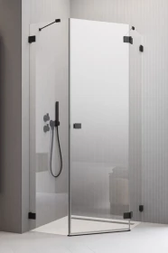 Radaway Essenza Pro Black PTJ kabina prysznicowa 90x100 cm pięciokątna lewa czarny mat/szkło przezroczyste 10100000-54-01L/10100700-01-01
