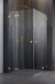 Radaway Essenza Pro Brushed Gold KDD kabina prysznicowa część prawa 100x100 cm kwadratowa 10096100-99-01R