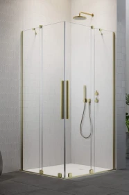 Radaway Furo Brushed Gold KDD kabina prysznicowa część prawa 80x80 cm kwadratowa 10105080-99-01R