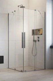 Radaway Furo Brushed Nickel KDD kabina prysznicowa część lewa 80x80 cm kwadratowa nikiel szczotkowany/szkło przezroczyste 10105080-91-01L