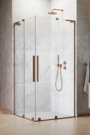 Radaway Furo SL Brushed Copper KDD kabina prysznicowa część lewa 90x90 cm kwadratowa miedź szczotkowana/szkło przezroczyste 10305090-93-01L