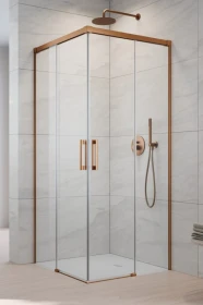 Radaway Idea Brushed Copper KDD kabina prysznicowa część prawa 80 cm kwadratowa miedź szczotkowana/szkło przezroczyste 10370080-93-01R