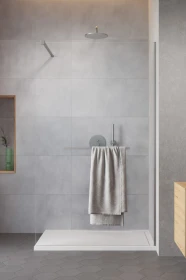 Radaway Modo New II kabina prysznicowa Walk-In z wieszakiem szczotkowany nikiel/szkło przezroczyste 389094-91-01W 